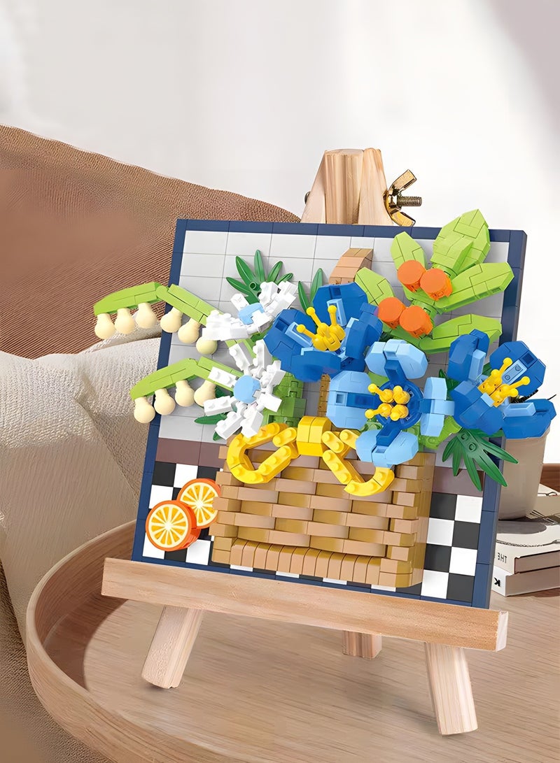 Flower 3D Picture Decorations Painting Building Blocks Artificial Flowers Building Toy Kit,Unique Home Decor Creative Toys,Assembly Toys