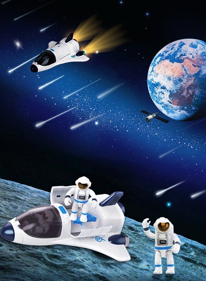 Space Shuttle Toys for Kids, Electric Light & Music Space Toys with Astronaut Figures, Spaceship Space Rocket Toys for Boy Girls Birthday