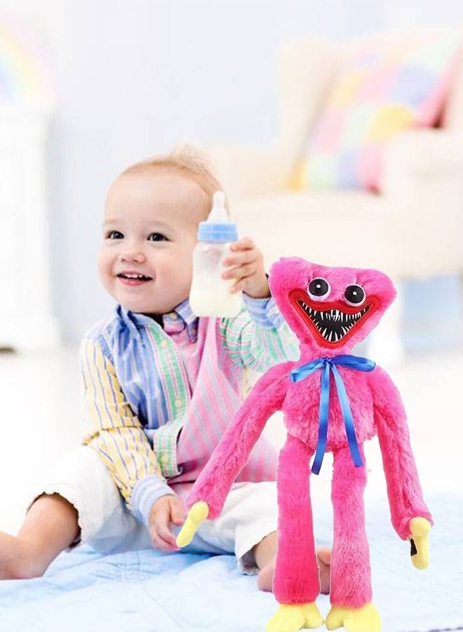 Wuggy Plush Toy, Poppy Playtime Surrounding Doll, Smiling Huggy Wuggy Plush Stuffed Doll Holiday Decoration Gift Monster Horror Game Toys 15.7 Inch Pink