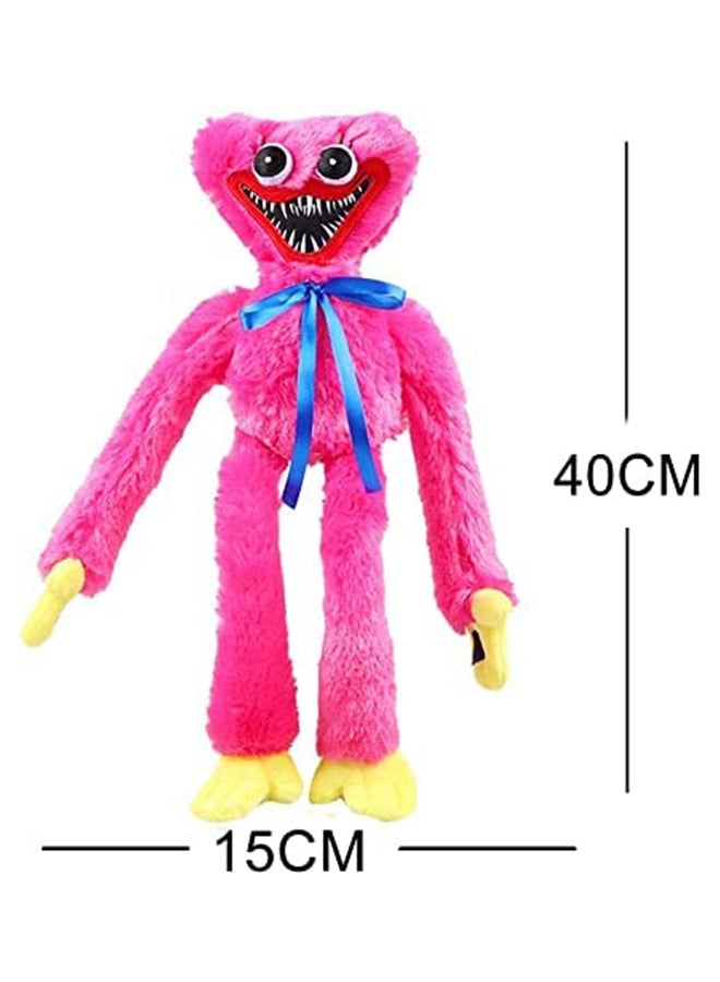 Wuggy Plush Toy, Poppy Playtime Surrounding Doll, Smiling Huggy Wuggy Plush Stuffed Doll Holiday Decoration Gift Monster Horror Game Toys 15.7 Inch Pink