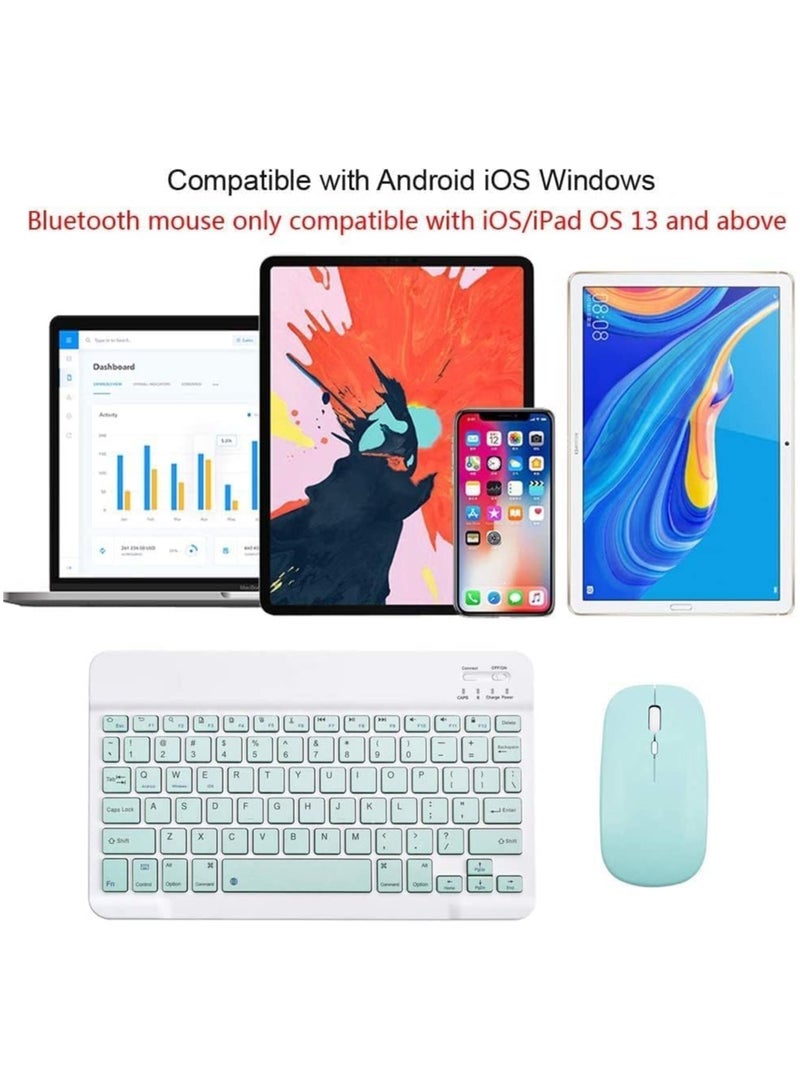 Bluetooth Keyboard and Mouse Combo-Slim Portable Wireless Rechargeable Keyboard Mouse Set for Android Windows iOS Tablets and Phones