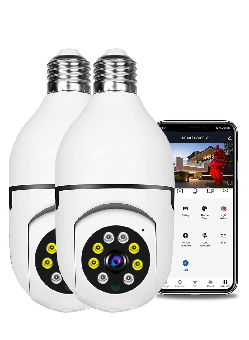 1080P Wireless Light Bulb Camera WiFi Security Camera 2MP Supports 2-way Audio Smart Motion Detection & Alarm Mobile APP Remote Monitoring for Home Store Supermarket