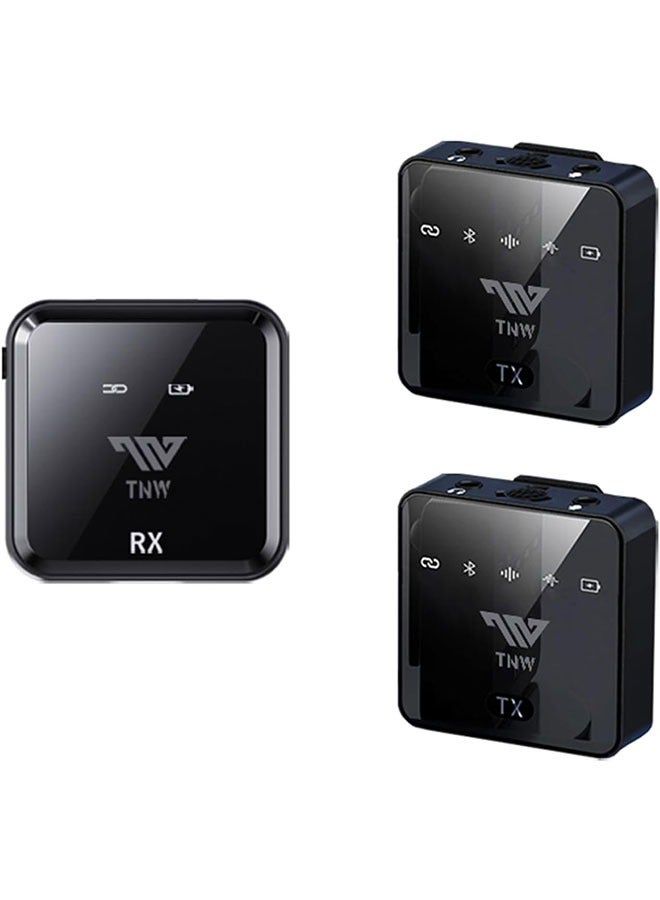 Wireless Microphone for DSLR Camera (2TX +1RX), TNW N9 Wireless Lapel Mic with One-click Noise Reduction, 50M, Compact Mic System for iPhone/Android,Vlog,Podcast,Streaming,Video Recording,Interview