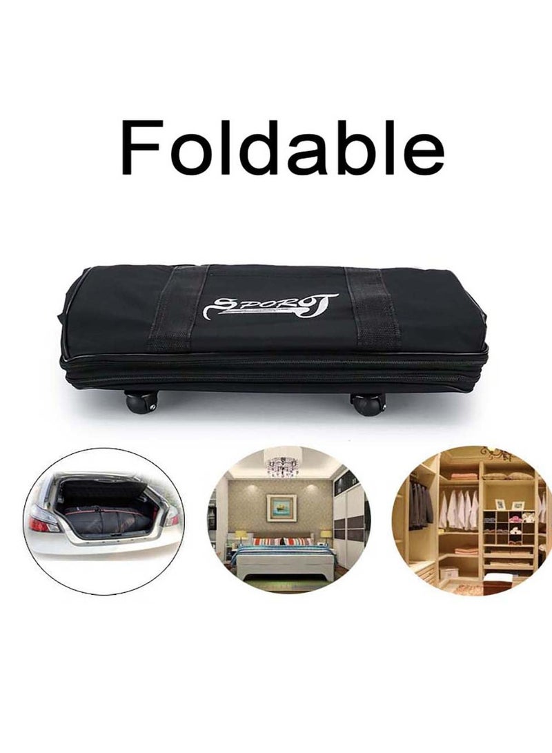 Travel Bag Luggage Trolley Bag Expandable Rolling Duffle Bag 3 Layers Space 5 Wheels Luggage Bag Foldable Suitcase For Multipurpose Use For Unisex 87X50X28 Black