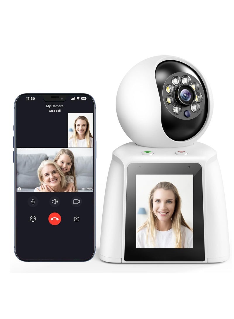2K Indoor Home Security Camera, Wifi Monitor for Baby/Elder/Kid/Nanny Two-Way Video/Phone App, Pet Cam, Motion Detection, Smart Siren, Pan-Tilt, Night Vision, Cloud & SD Storage