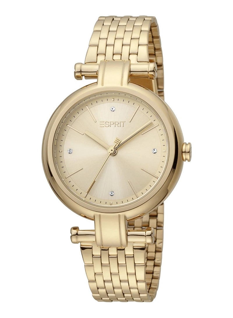 Esprit Stainless Steel Analog Women's Watch With Stainless Steel Gold Band ES1L268M0055