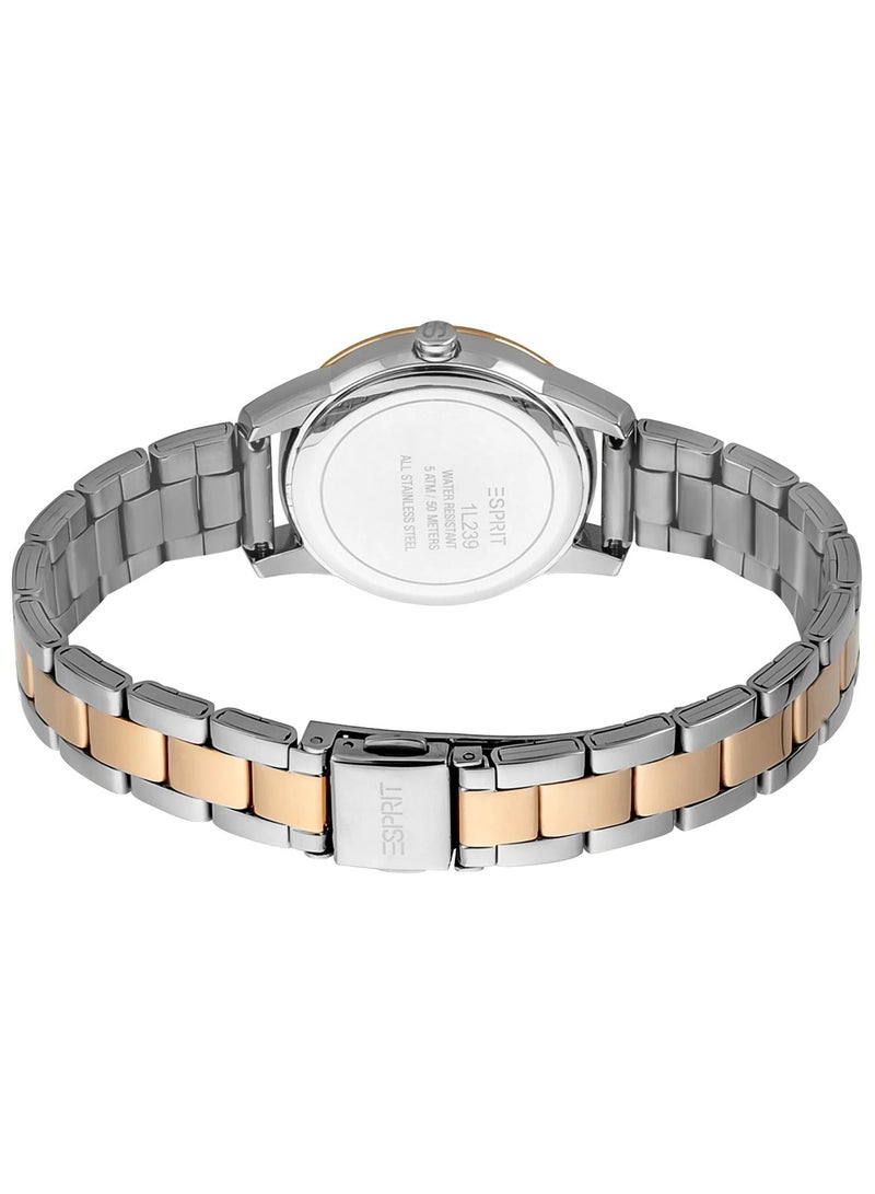 Esprit Stainless Steel Analog Women's Watch With Two Tone Silver And Gold  Band ES1L239M1095