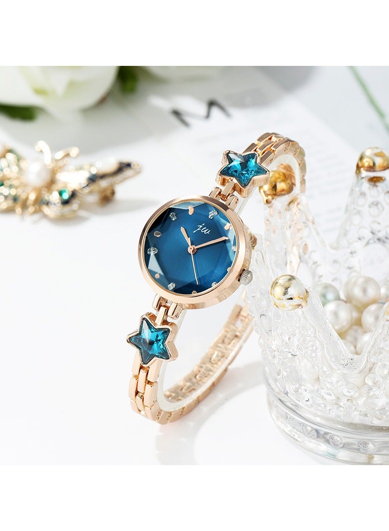 Fashion Star Watch Women's Multifaceted Glass Student Vintage Watch