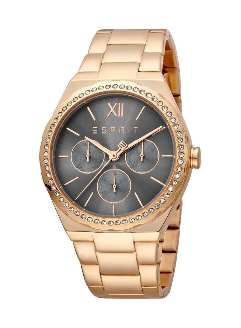 Esprit Stainless Steel Multi Function Women's Watch With Stainless Steel Rose Gold ES1L193M0075