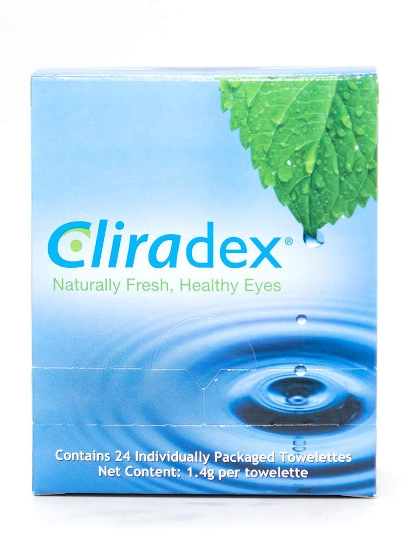 Cliradex Towelettes - Natural Face, Eyelash & Eyelid Cleanser - Wipes for Demodex, Blepharitis, Mgd and Red Irritated Eye Lid - Tea Tree Oil Extract