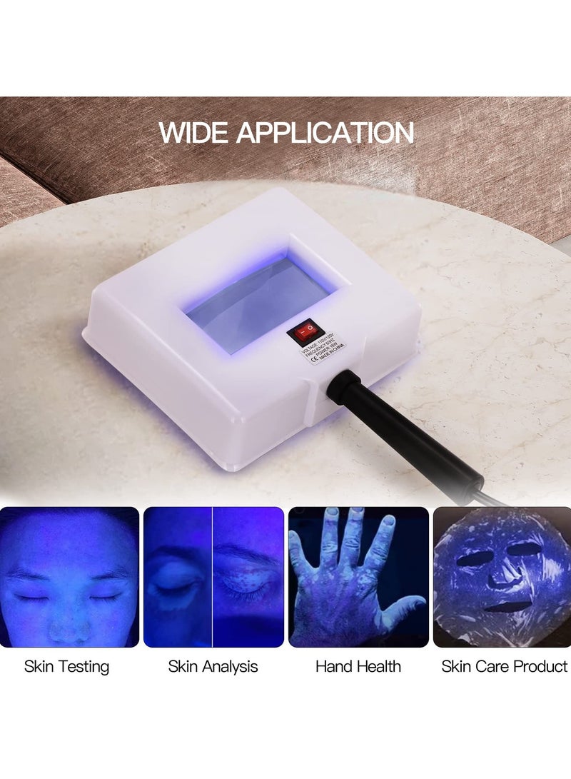 Woods Lamp Skin Analyzer, Professional Esthetician Supplies, Portable SPA Beauty Skin Care Tool, with Shade Cloth, Woods Lamp for Skin Testing Home Use Salon SPA Machine