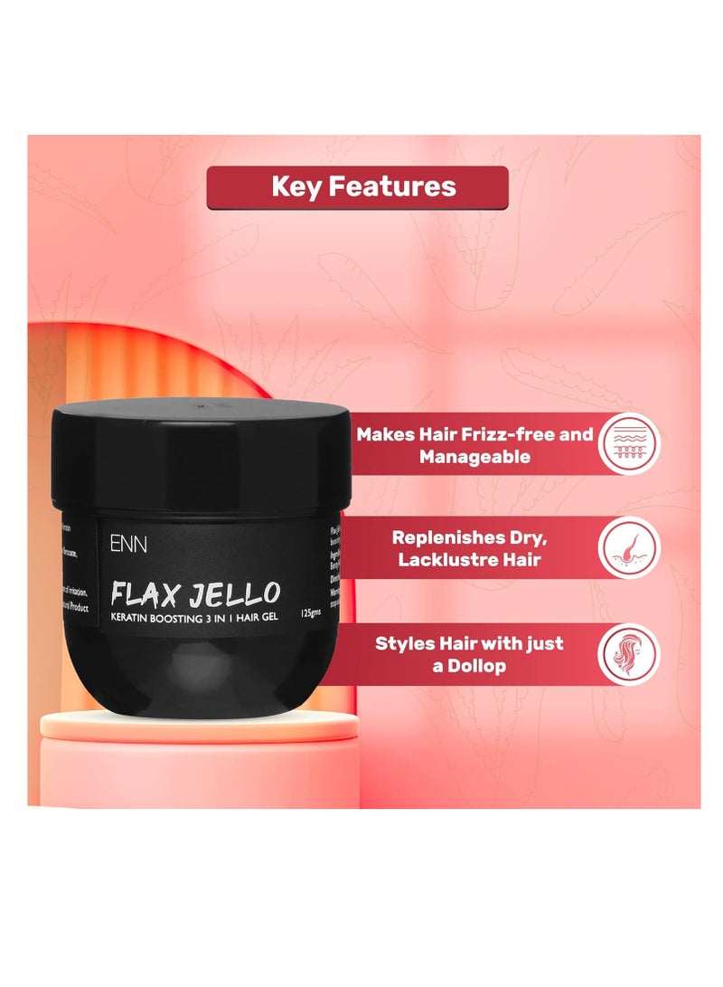 ENN Flax Jello Hair Gel for Frizz Free Hair with Keratin Boosting 3 in 1 Formula for Shiny Hair and Hair Growth  125gm