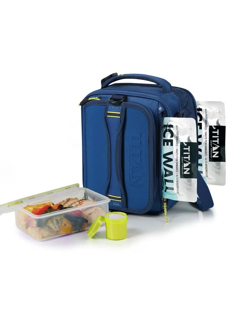 Arctic Zone Expandable Insulated Cooler Lunch box Set with Ice Walls Including 2 Continers and 2 Ice Packs And 100% Leak Proof