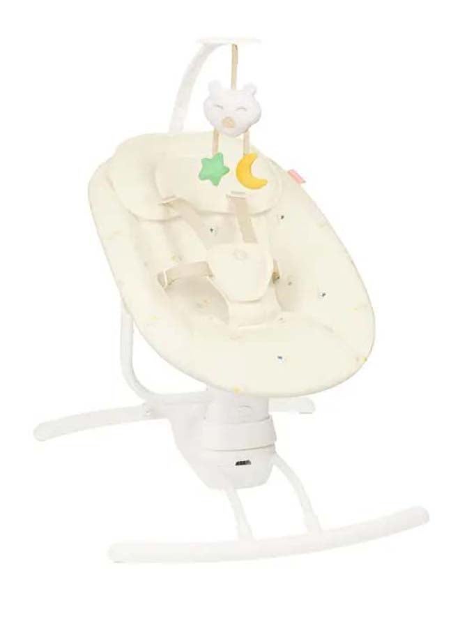 Lateral Nursery Baby Swing With Remote Control, Cream