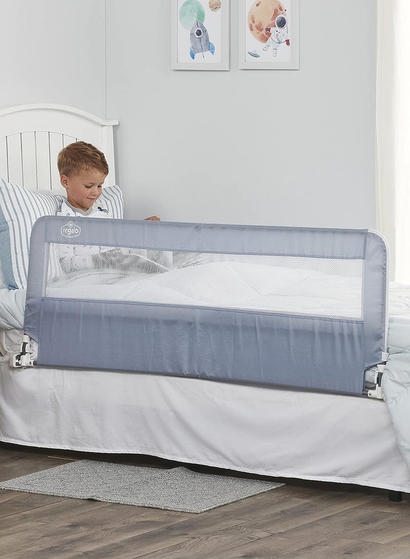Hideaway 137cm Extra Long X 51cm High Bed Rail | Safety Guard for Kids | Foldable, Secure & Easy to Install | Reinforced Anchor System | Fits Twin, Full & Queen Beds | No Tools Needed
