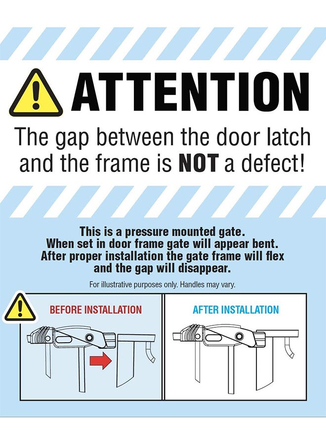 Extra-Wide Baby Safety Gate | Walk-Through Door | Adjustable & Durable Steel | Easy Pressure Mount | Fits 29-34 & 35-38.5 Inches | Pet-Friendly | JPMA Certified | White