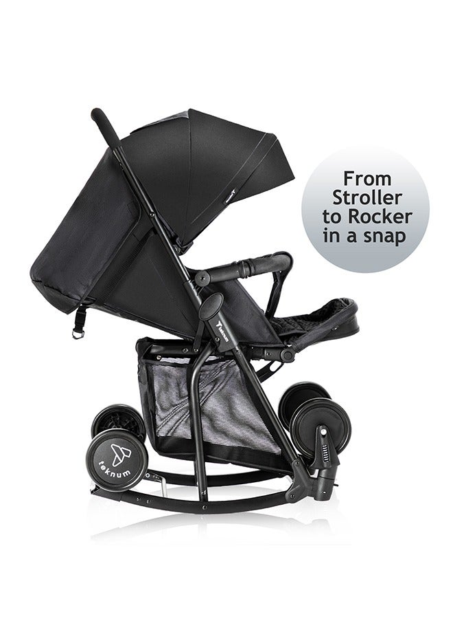 Stroller Plus Rocker With Orange Styler Fashion Diaper Bag - Black