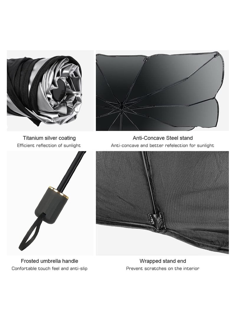 Car Sun Shade Windshield Umbrella,Front Windshield Reflective Sunshade,Car Sunshades for UV Ray Block & Sun Heat Protection,Keep Your Vehicle Cool(55.2x31.5inch)