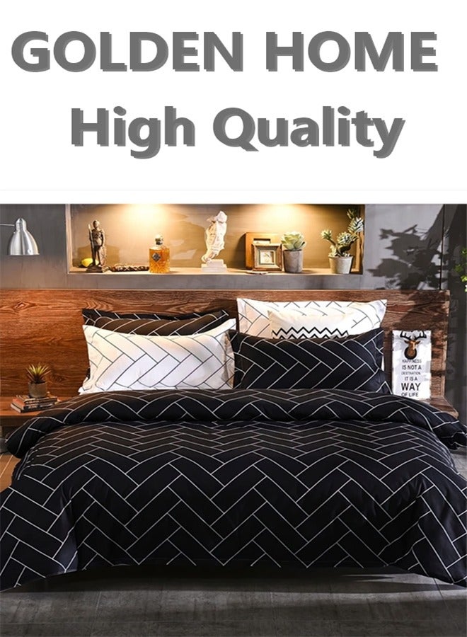 King/queen/single size, striped pattern duvet cover set. 6 Piece set includes 1 Comforter Cover, 1 Fitted Bedsheet,4 Pillowcases