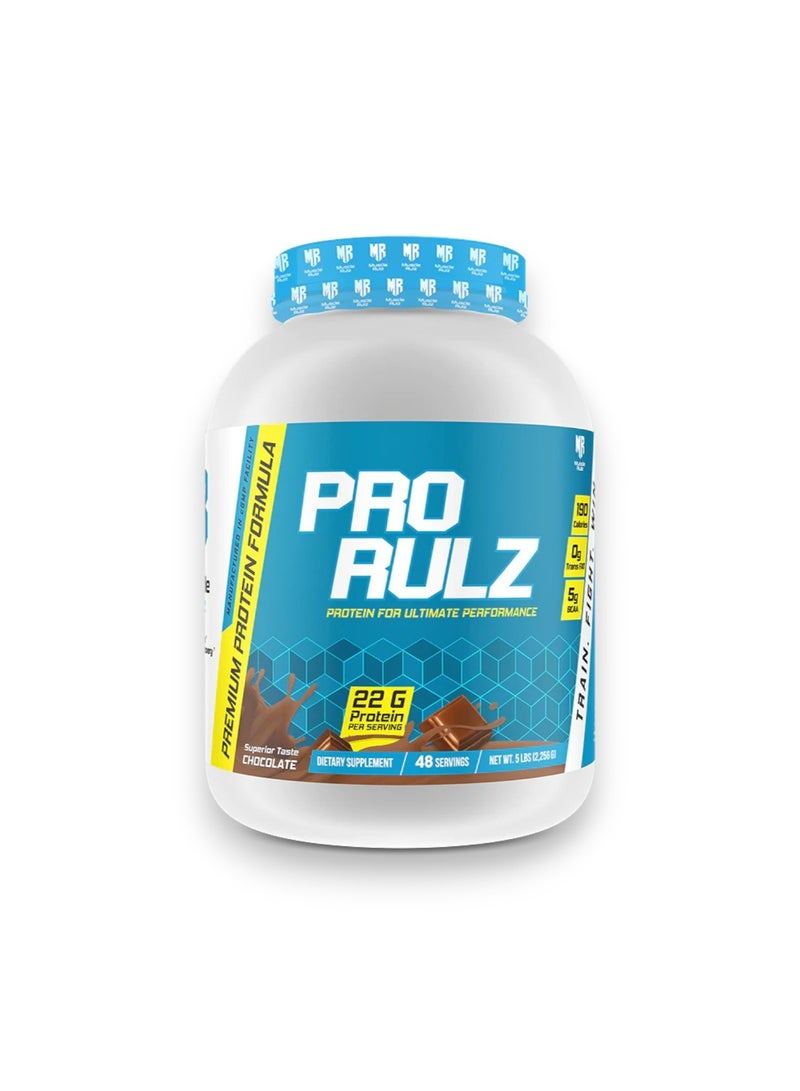 Pro Rulz, Premium Protein Formula, Chocolate Flavour, 5lbs, 48 Servings