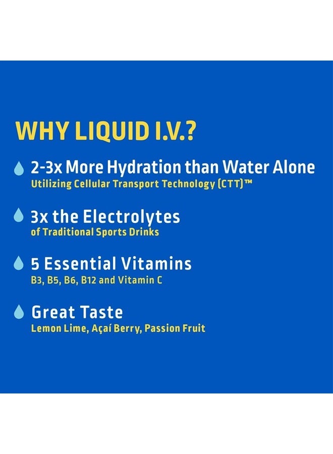 Hydration Multiplier, Electrolyte Drink Mix - Combo Pack, Acai With Lemon Lime, 16 Count