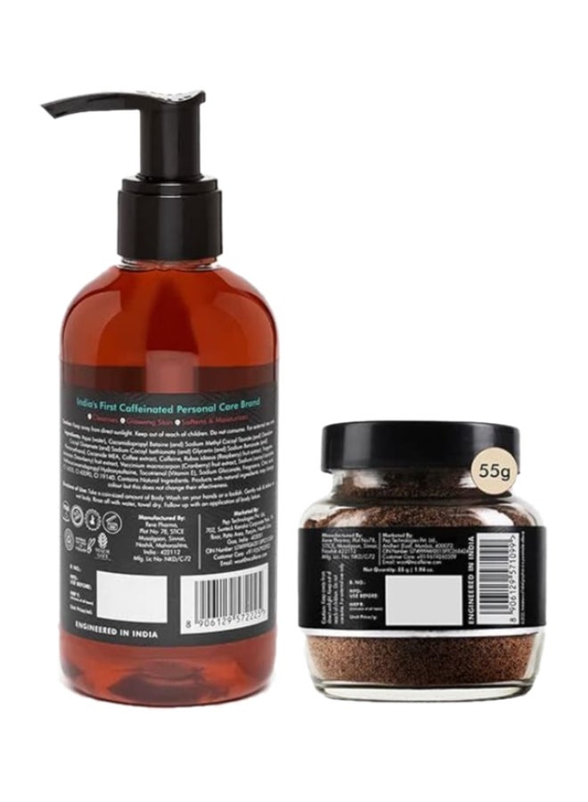 Smooth & Glowing Skin Essentials with Coffee Berry Body Wash & Coffee Body Scrub | Removes Tan, Deep Cleanses & Gives Soft & Smooth Skin