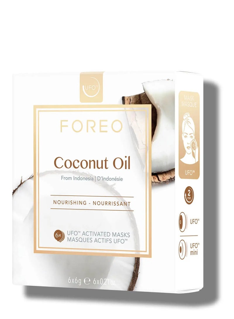 FOREO Coconut Oil UFO/UFO Mini Nourishing Face Mask for Dry Skin (6 Pack)