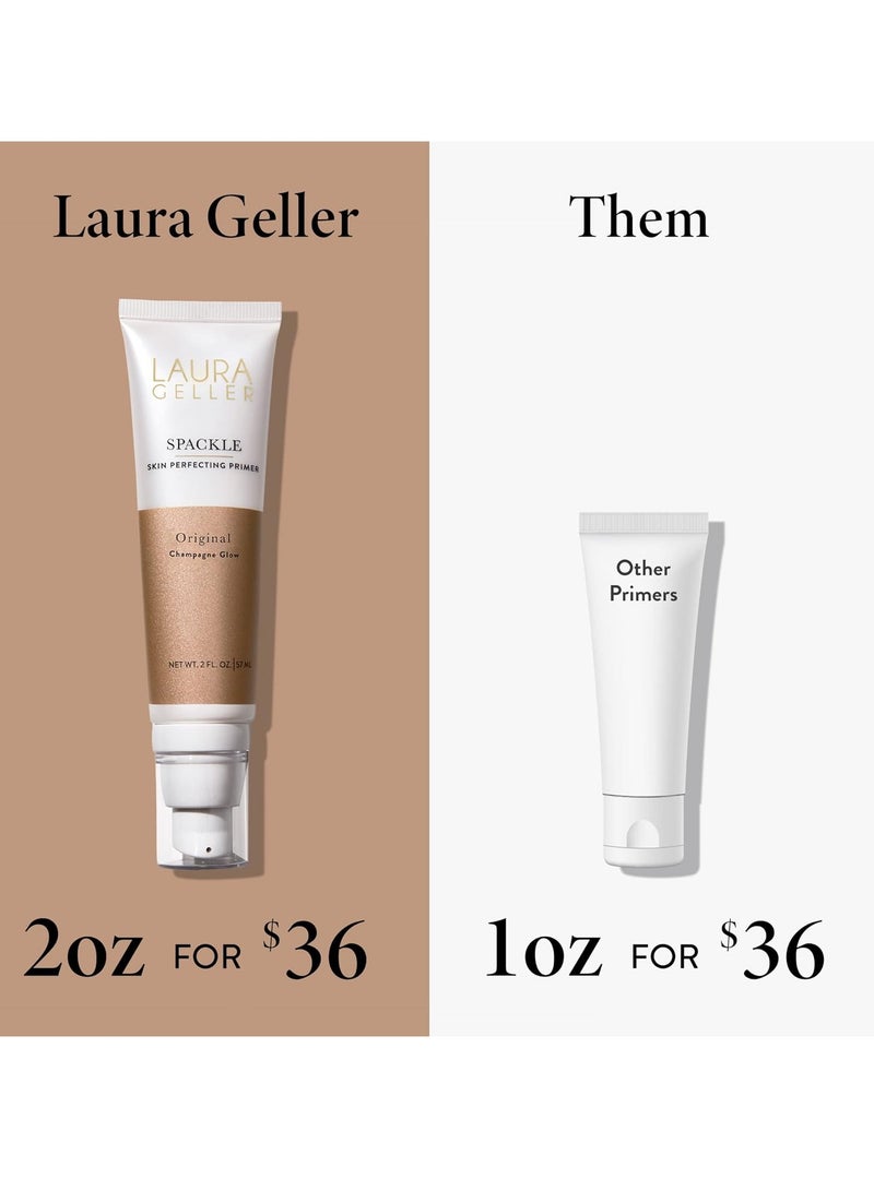 LAURA GELLER NEW YORK Spackle Super-Size - Champagne Glow - 2 Fl Oz - Skin Perfecting Primer Makeup with Hyaluronic Acid - Long-Wear Foundation Face Primer