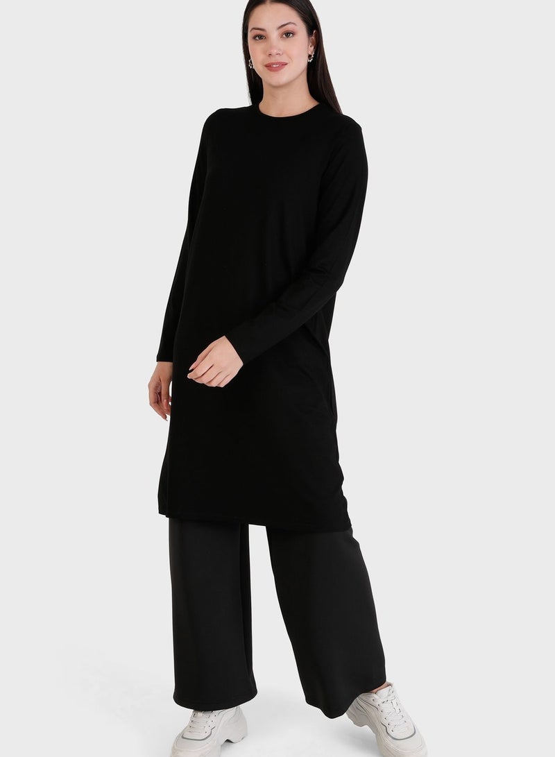 Round Neck Longline Tunic