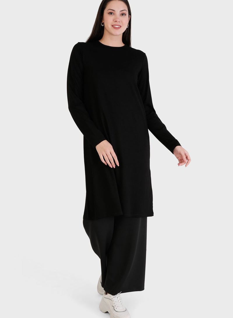 Round Neck Longline Tunic