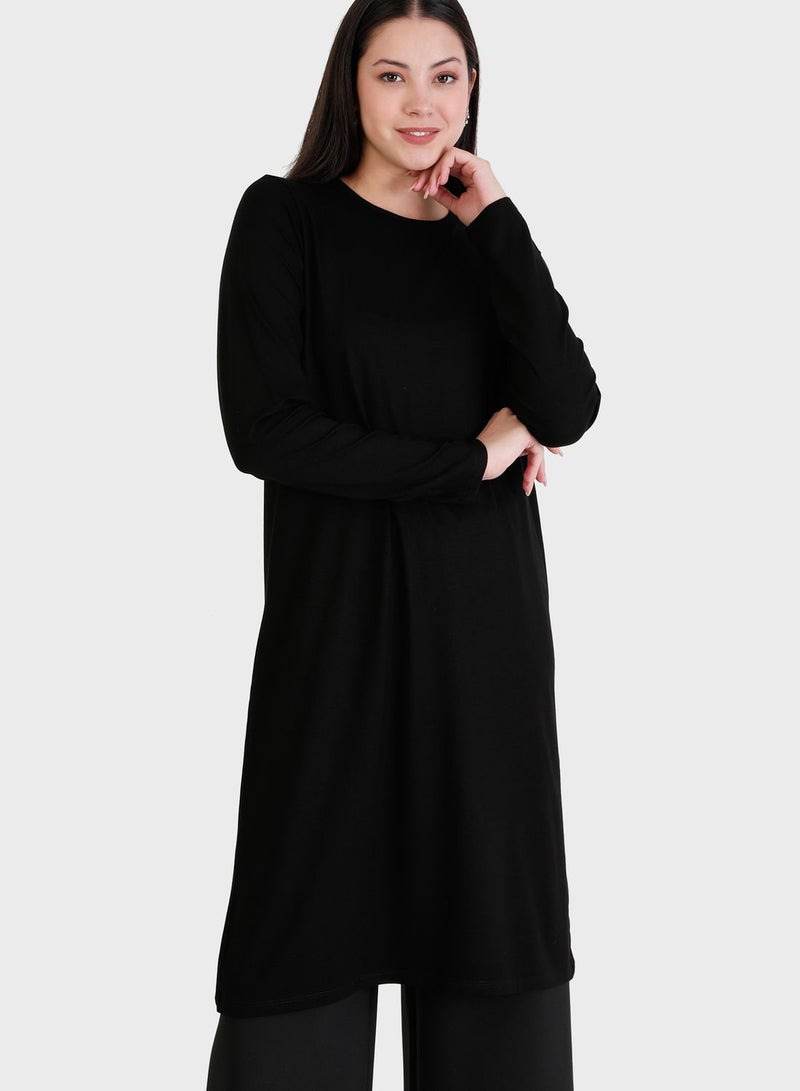 Round Neck Longline Tunic