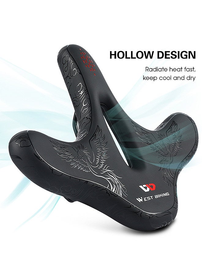 Wide Bike Saddle Comfortable Mountain Bicycle Cushion Pad Waterproof Cycle Seat Saddle for Men Women Road MTB