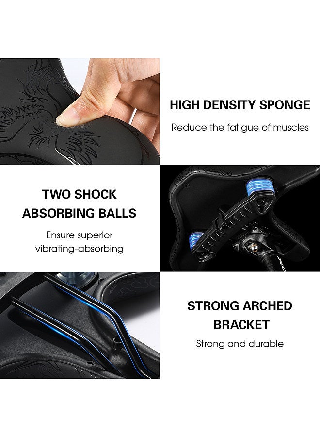 Wide Bike Saddle Comfortable Mountain Bicycle Cushion Pad Waterproof Cycle Seat Saddle for Men Women Road MTB