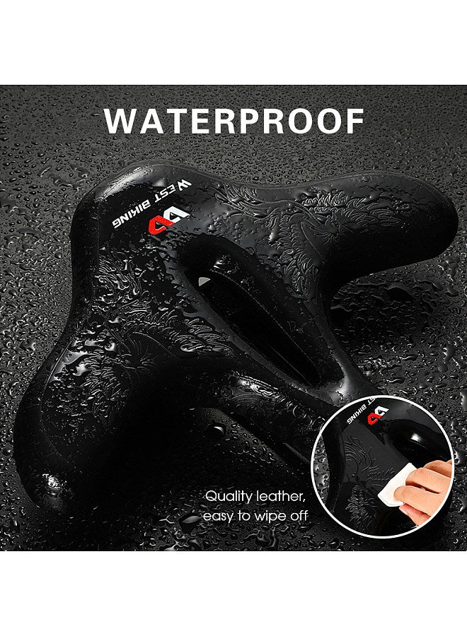 Wide Bike Saddle Comfortable Mountain Bicycle Cushion Pad Waterproof Cycle Seat Saddle for Men Women Road MTB
