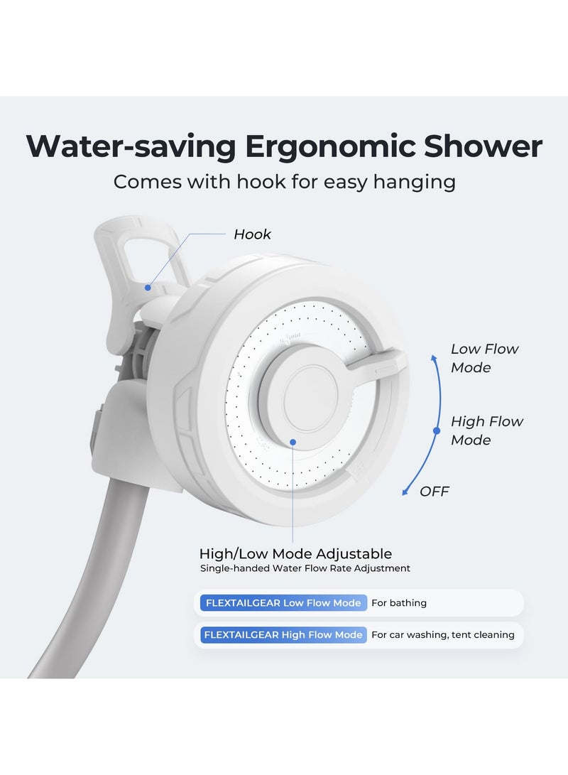 Ultralight Rechargeable Instant Outdoor Shower, Upgraded Portable Shower, Camping Shower, Travel Shower with USB-C Rechargeable Water Pump, Car wash, Pet cleaning, Beach Vacations, Hiking