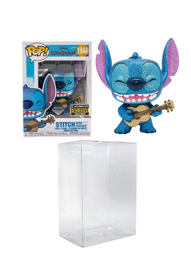 Pop Disney Lilo & Stitch Stitch With Ukulele Diamond Glitter Entertainment Earth Exclusive Bundled With A Byron'S Attic Protector