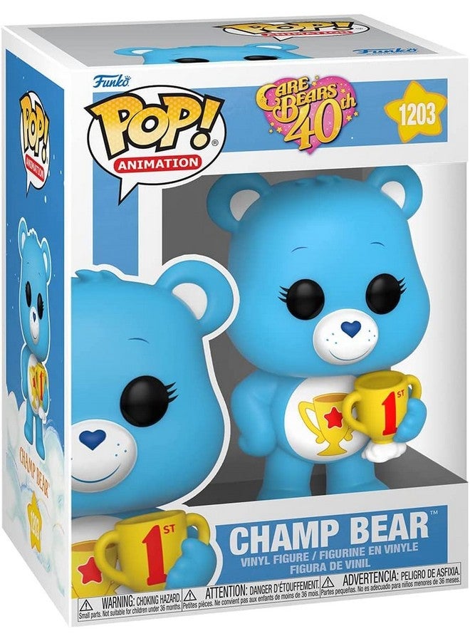 Pop Animation Care Bears 40Th Anniversary Champ Bear Bundled With A Byron'S Attic Pop Protector