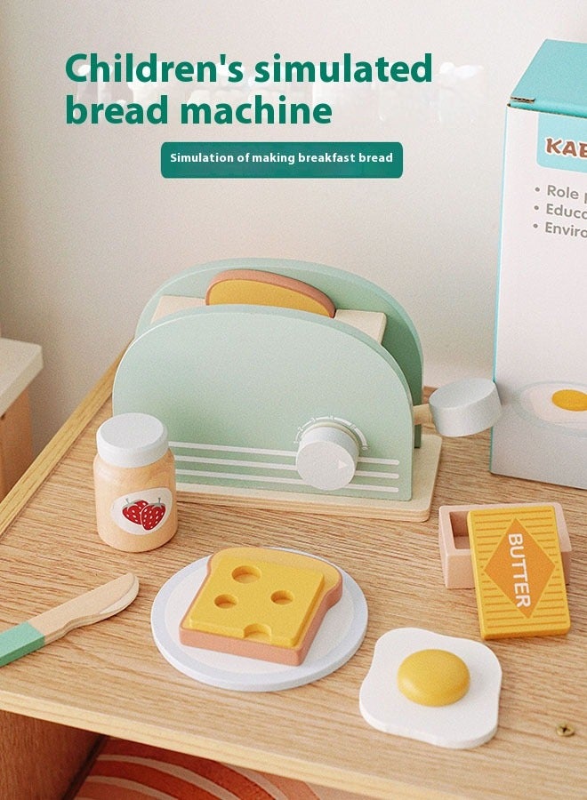 Children Bread Machine Wooden Baby Early Education Toy Role Play Game Wooden Kitchen Set Birthday Gifts
