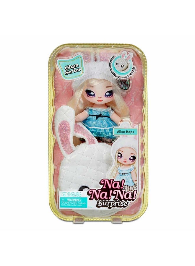 Glam Series Alice Hops Fashion Doll And Metallic Rabbit Purse Blonde Hair Shiny Blue Dress Bunny Ears Hat & Accessories 2In1 Kids Gift Toy For Girls Ages 5 6 7 8+ Years