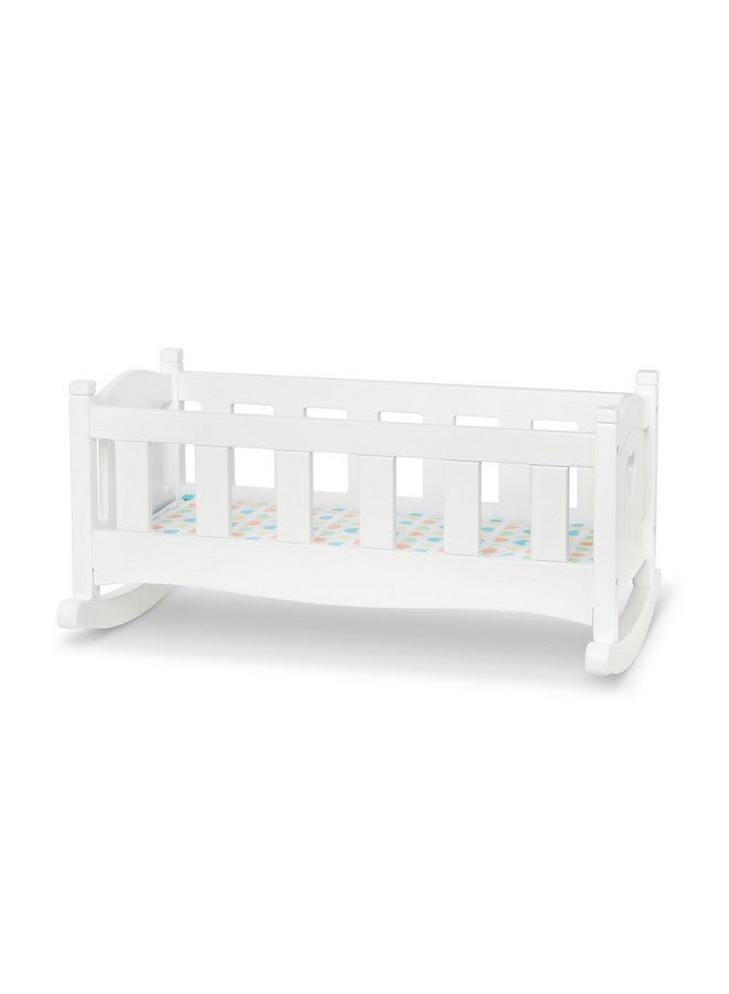 Mine To Love Wooden Play Cradle For Dolls Stuffed Animals White