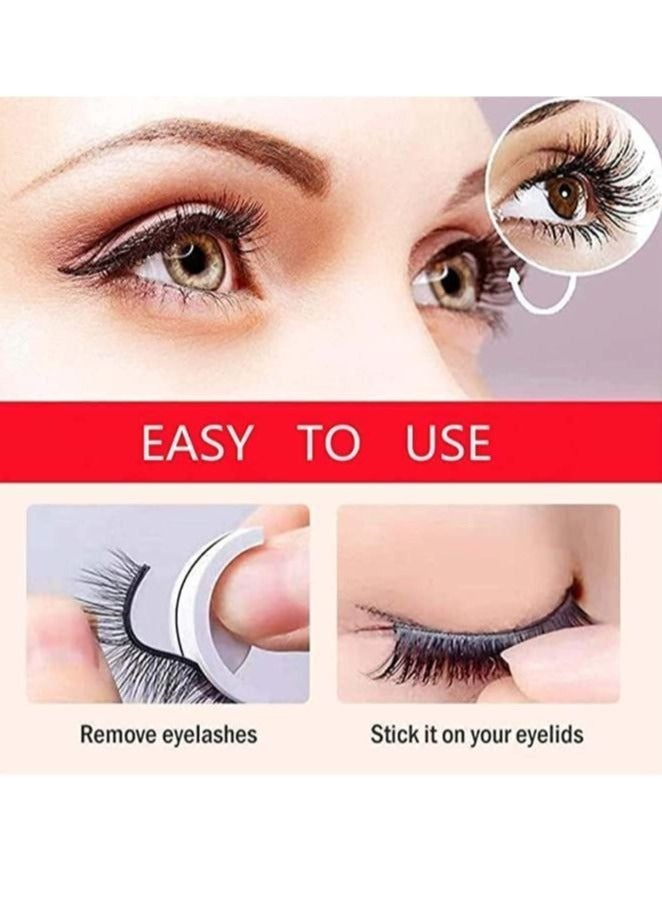 Reusable Self-Adhesive Eyelashes No Eyeliner or Glue Needed, False Lashes Stable and Easy to Put On, Natural Look and Waterproof Fake Eyelashes, Perfect Gift for Women (2-Pairs)