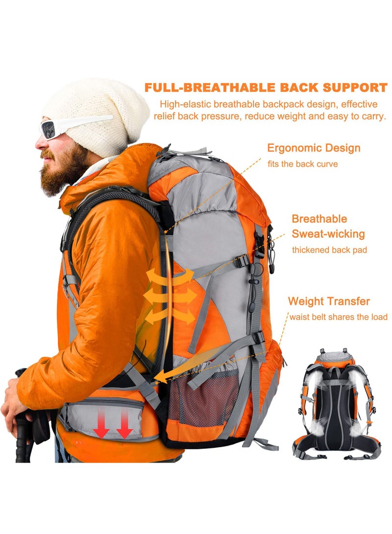 50L Hiking Backpack Camping Bag, Outdoor Sport Travelling Backpack Foldable Lightweight Water-resistant Waterproof Large Capacity Daypack for Hiking Camping Cycling Trekking Hunting Climbing