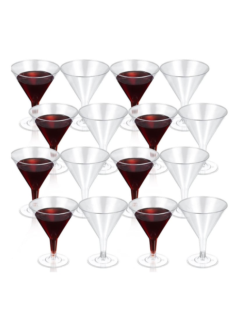 Drink Glasses, 36 Pcs Reusable Clear Stemmed Party Cups for Party Camping Picnics Hot Tubs Pools 200ml (9.5 x 12.5cm)