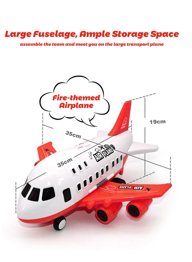 Kids Airplane Toy with Fire Trucks Helicopter Transport Cargo Aircraft Car Toys Play Set for Boys Girls Vehicle Cars