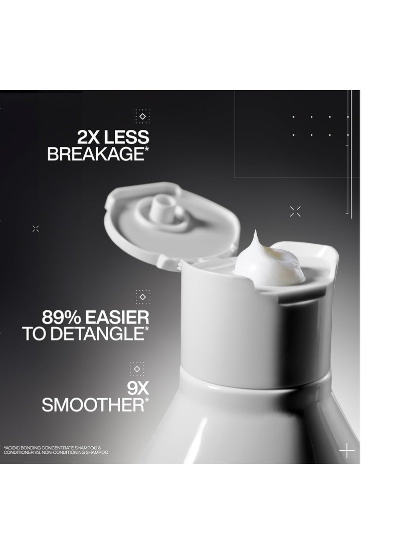 REDKEN Bonding Shampoo & Conditioner Set for Damaged Hair Repair | Acidic Bonding Concentrate | Sulfate-Free | Repairs Bleached or Color-Treated Hair | For All Hair Types