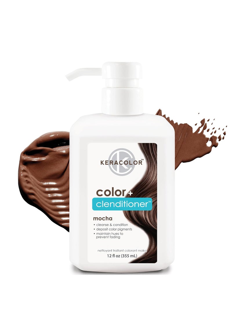 Keracolor Clenditioner Hair Dye (20 Colors) Semi Permanent Hair Color Depositing Conditioner, 12 Fl Oz Mocha