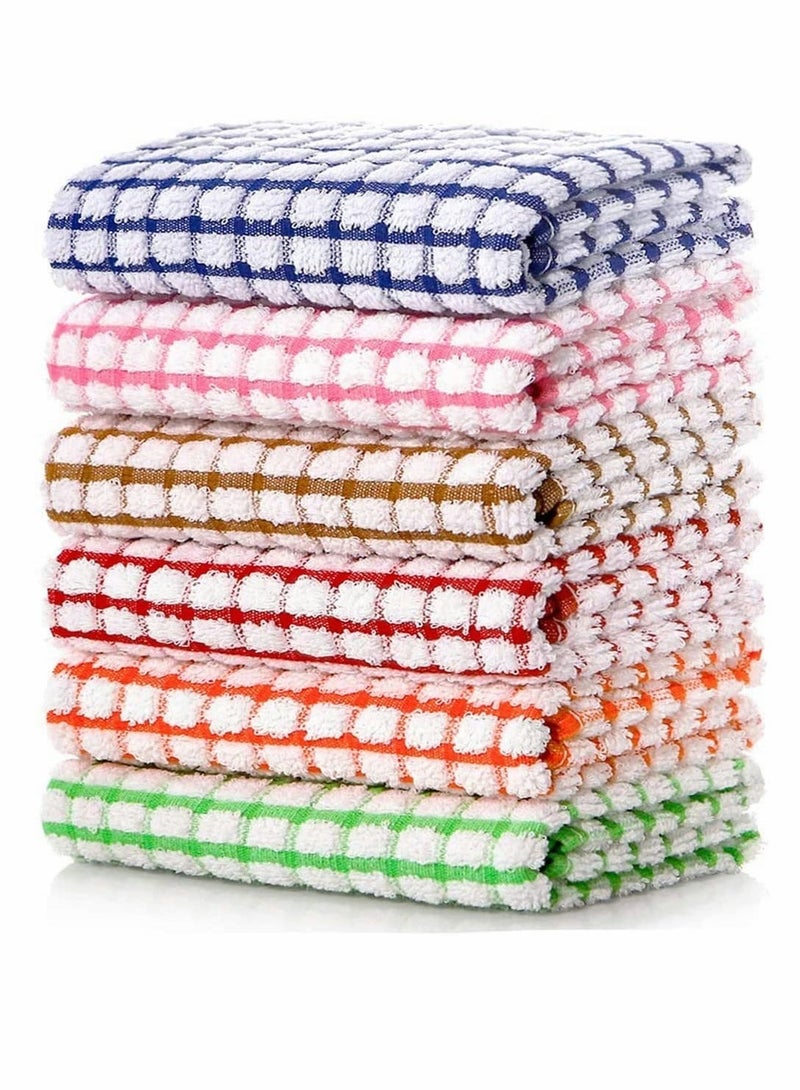 Kitchen Dish Towels, 16 Inch x 25 Bulk Cotton 6 Pack Cloths for Rags Drying Dishes Clothes and Towels