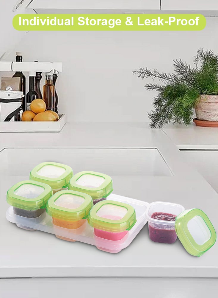 6-Pack 60ml Baby Food Storage Containers with Leakproof Lids - Food Safe, BPA-Free, Freezer & Microwave Safe
