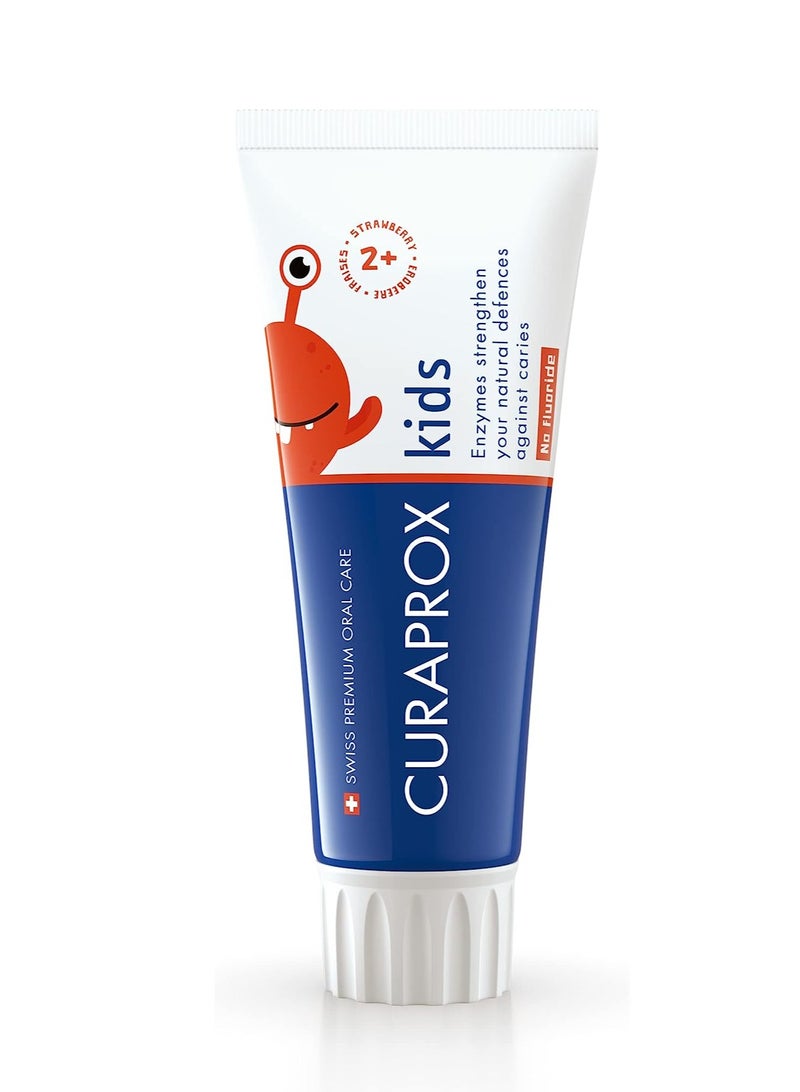 Curaprox kids Strawberry Flavor Without Fluoride Toothpaste 60ml