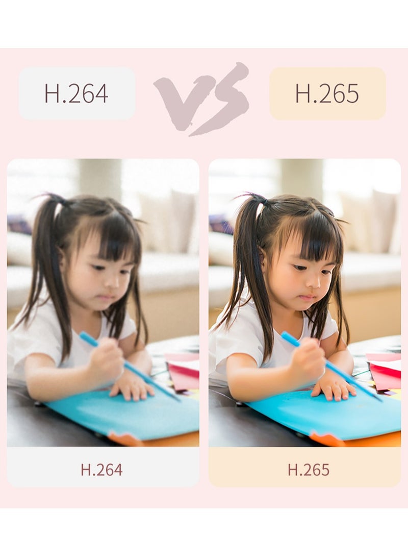 Baby Monitor 1080P Toddler Infant Portable Security Camera, Smart Control Wifi Remote Access Night View Webcam HD Video 360 Degree Rotation Digital Two-way Audio,32G Memory Family Use Home Safe(Strawberry Pink Teddy Bear)